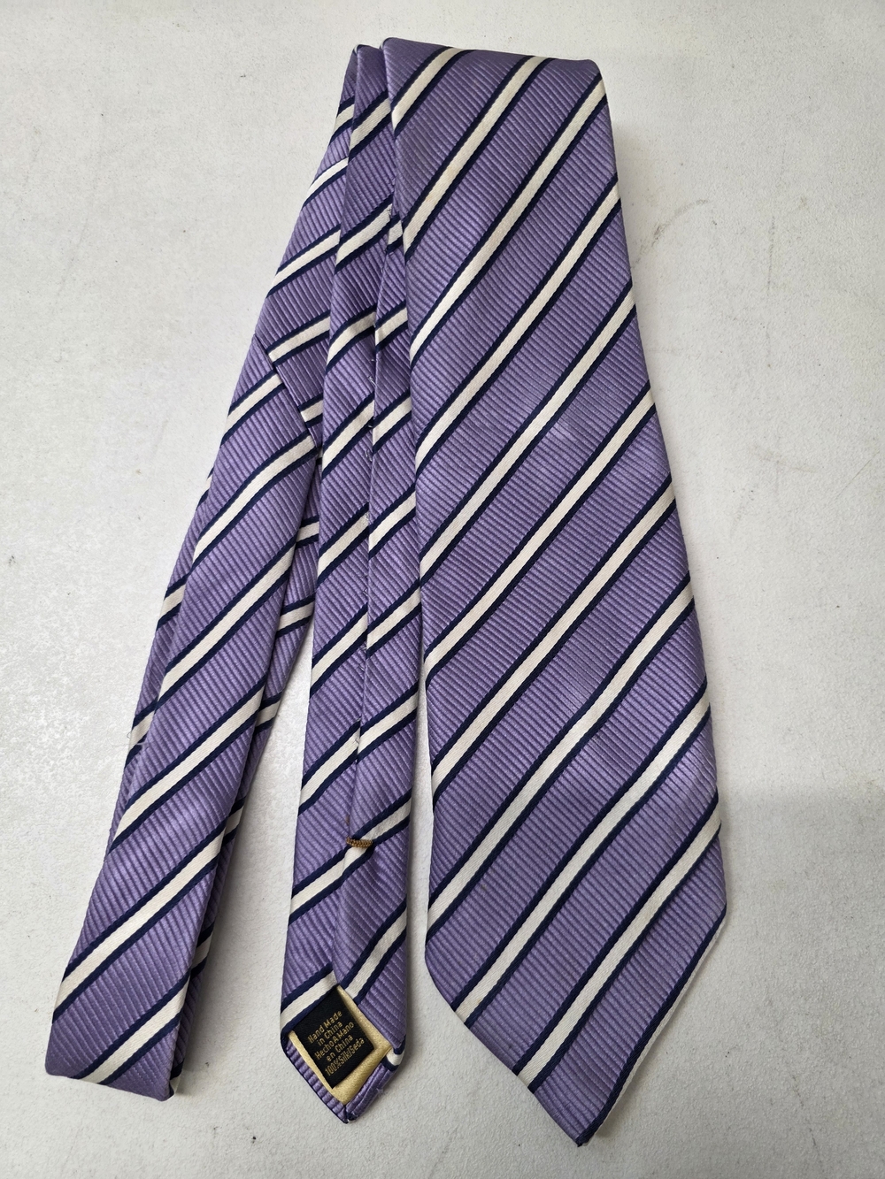 Donald J. Trump Signature Collection 100% Silk Purple Striped Men's Necktie